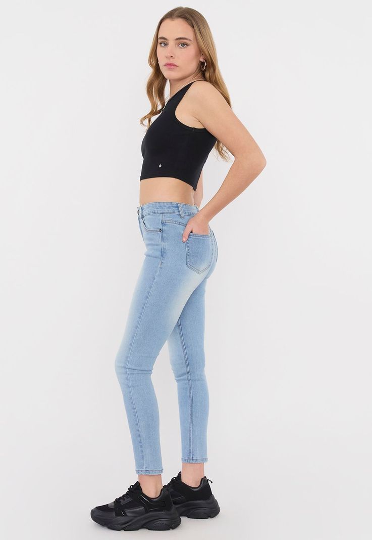 Jeans Mujer Básico Skinny 5 Bolsillos Azul Claro Corona-3