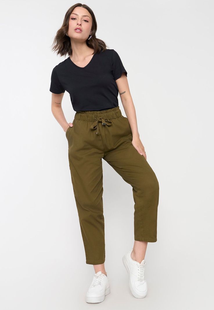Pantalón Mujer Jogger Oliva Corona-0