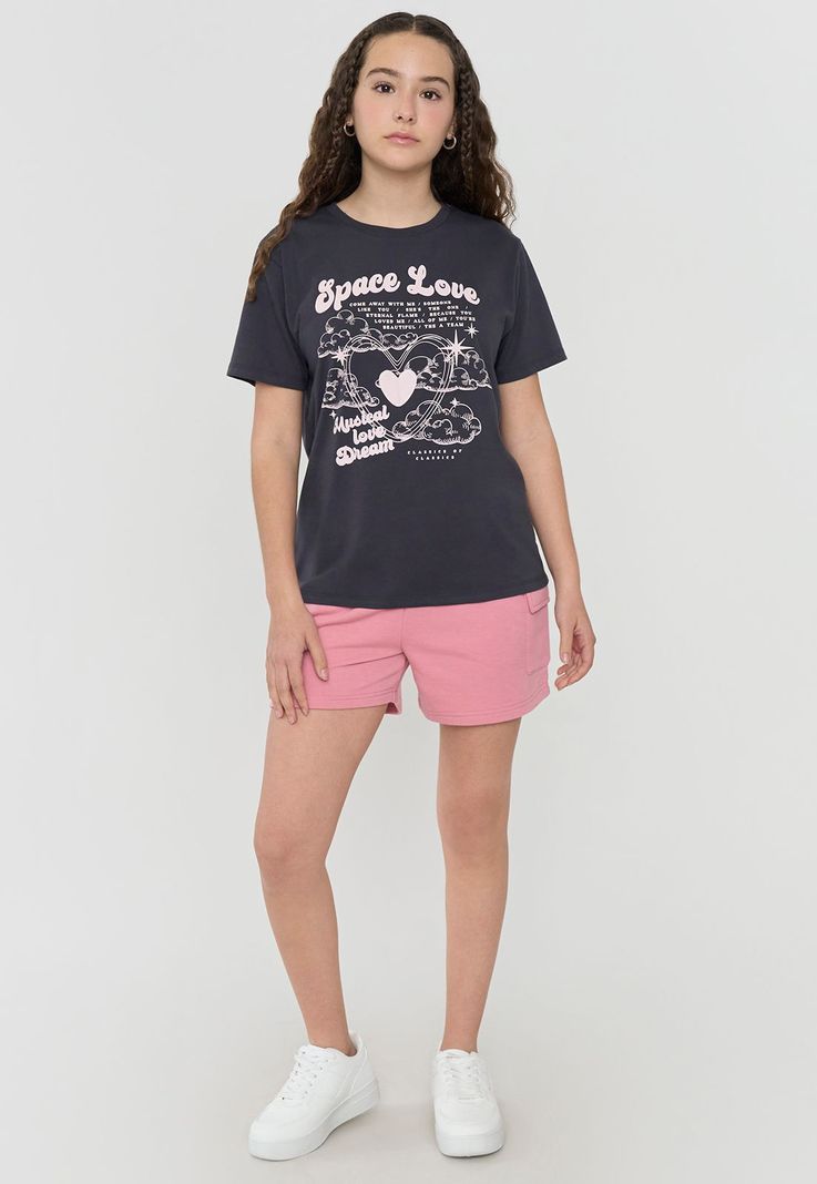 Short Niña Teen Cargo Punto Rosado Corona-0