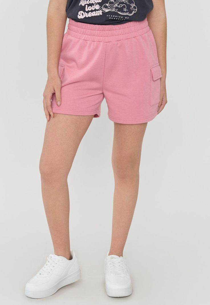 Short Niña Teen Cargo Punto Rosado Corona-1