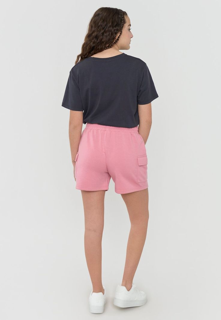 Short Niña Teen Cargo Punto Rosado Corona-2