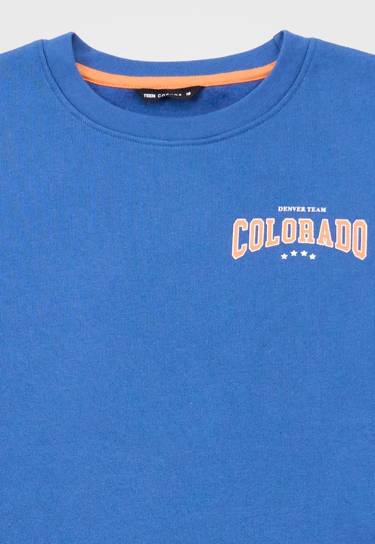 Poleron Niño Teen Pullover Azul Corona-2