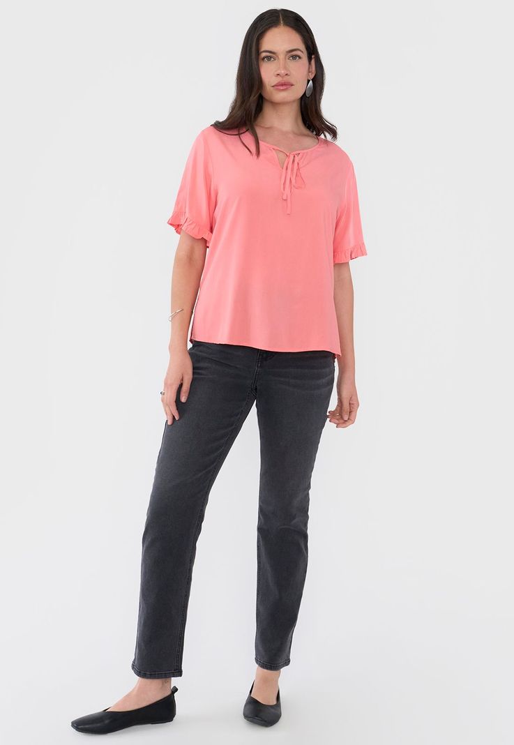 Blusa Mujer Manga Corta Detalle Coral Corona-3