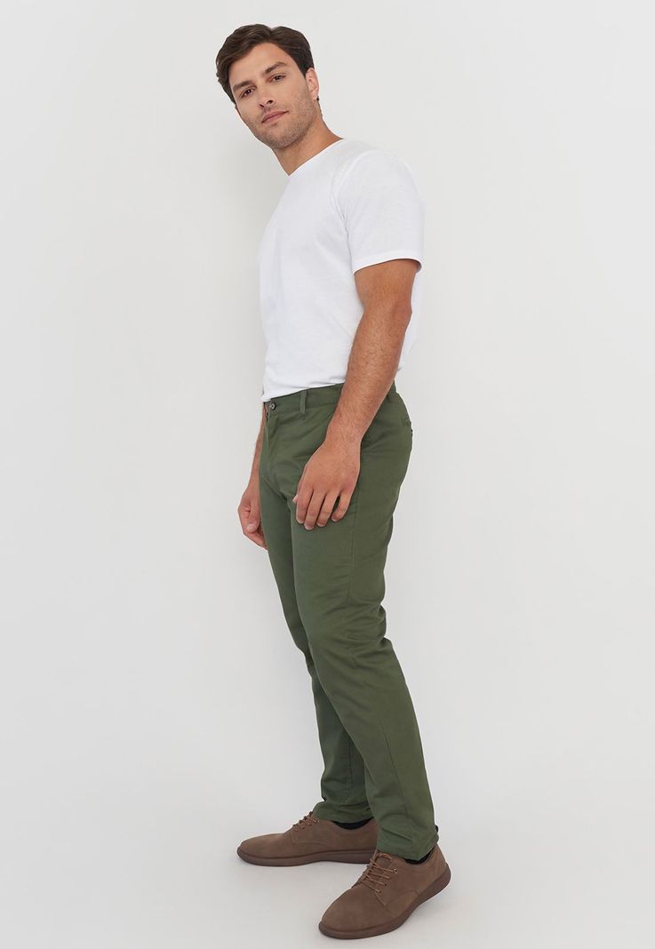 Pantalón Hombre Slim Fit Verde Bolsillo Chino Corona-3