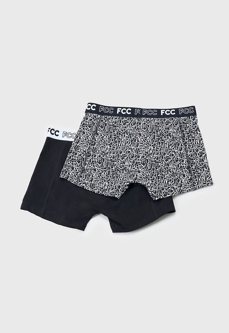 Bóxer Hombre Bipack Mix Print Negro/Blanco Corona-1