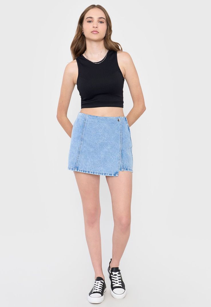 Short Mujer Skort Azul Claro Corona-0