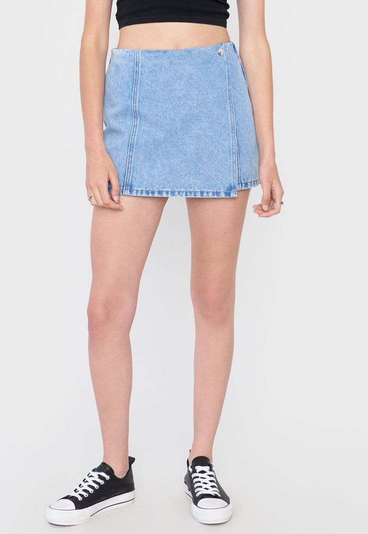 Short Mujer Skort Azul Claro Corona-1
