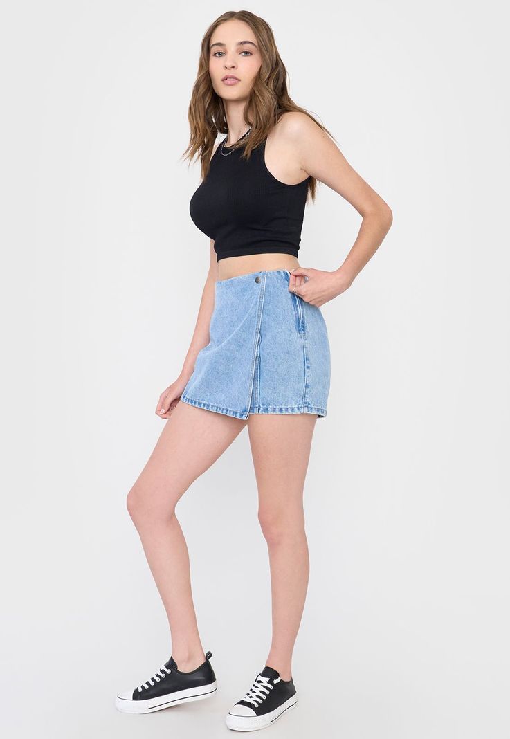 Short Mujer Skort Azul Claro Corona-3