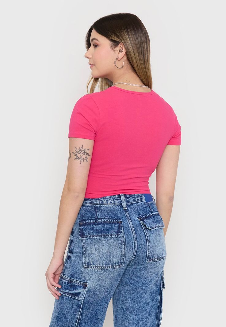 Polera Mujer Crop Cotton Spx Fucsia Corona-1