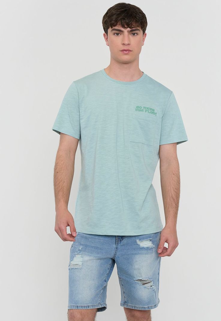 Polera Hombre Fun Bolsillo Verde Corona-0