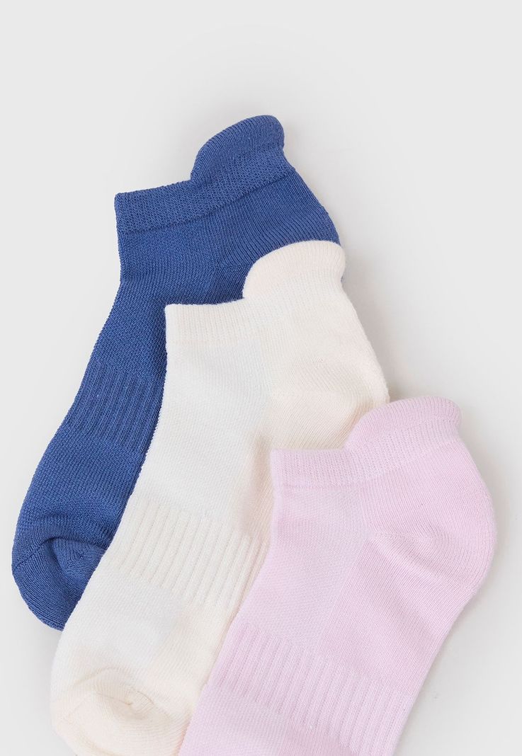 Tripack Calcetines Mujer Deportivos Azul-Blanco Corona-1