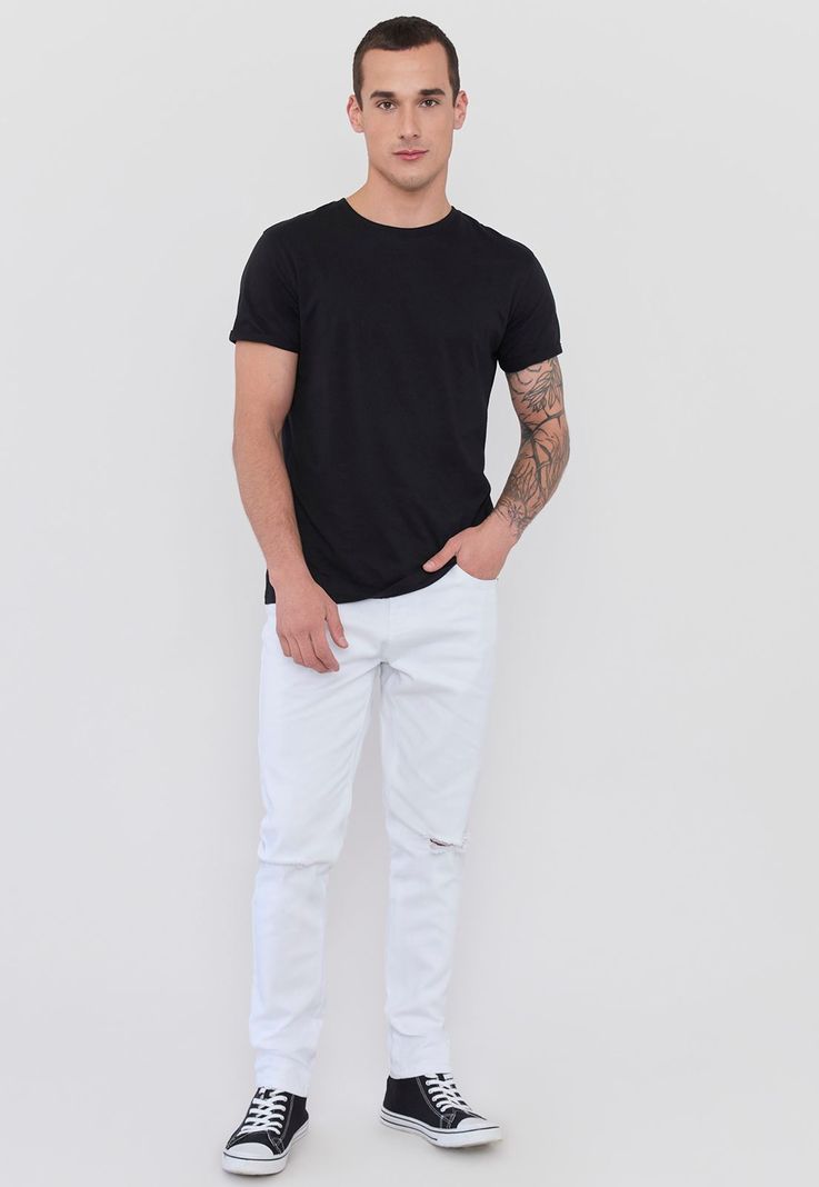 Jeans Hombre Skinny Fit Blanco Corona-0