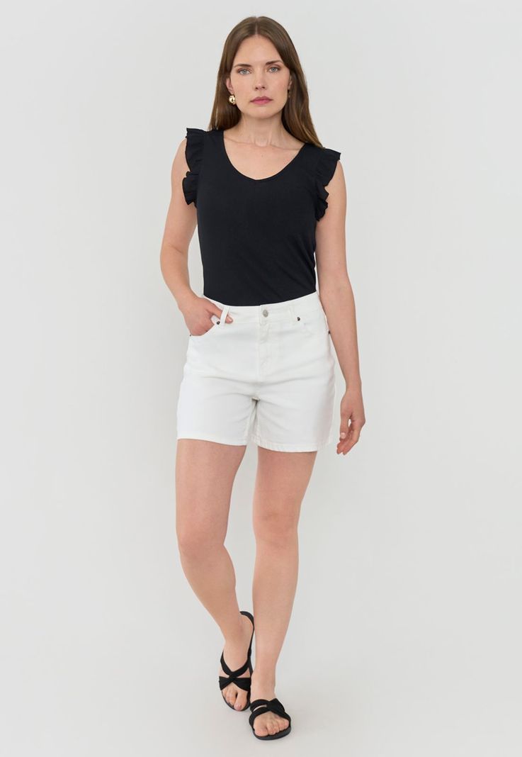 Short Mujer Mom Blanco Corona-0