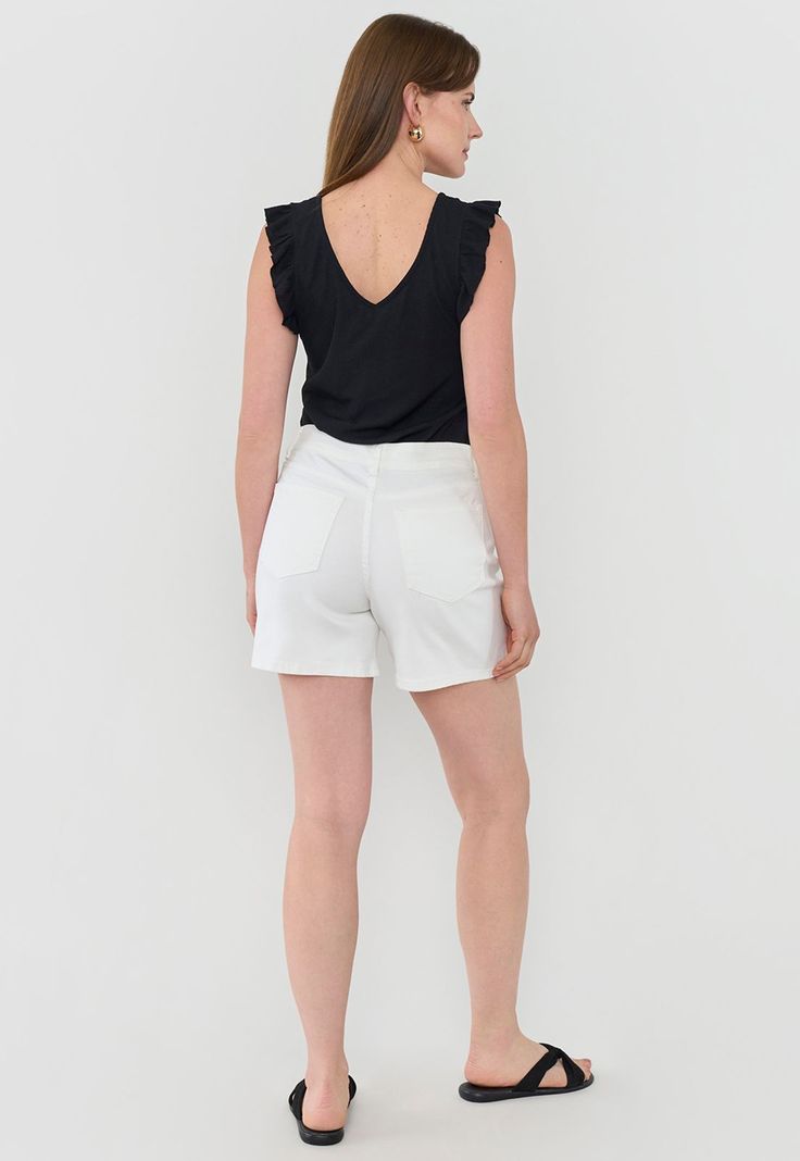 Short Mujer Mom Blanco Corona-2