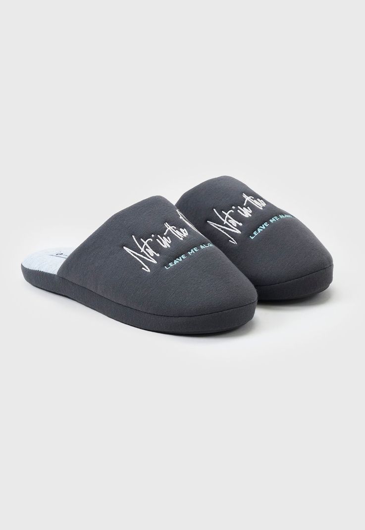 Pantuflas Hombre Print Gris Corona-0