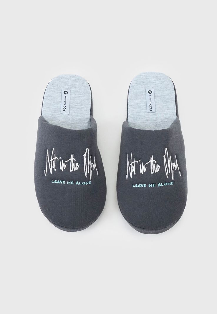 Pantuflas Hombre Print Gris Corona-2