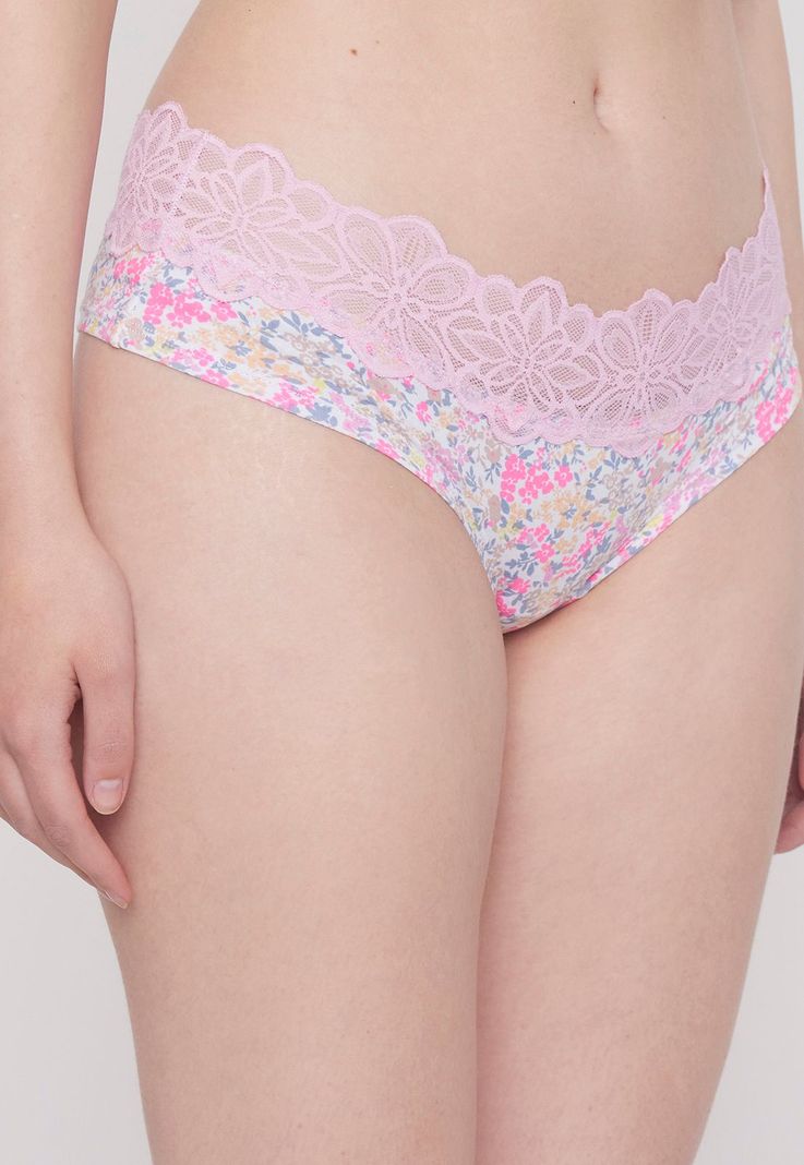 Pantaleta Mujer Cotton Flores Fondo Ecru Corona-2