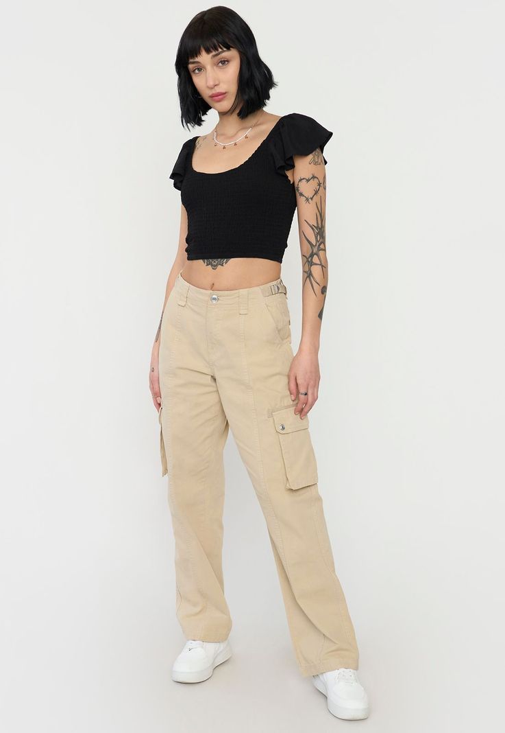 Blusas Mujer Vuelos Negro Corona-3
