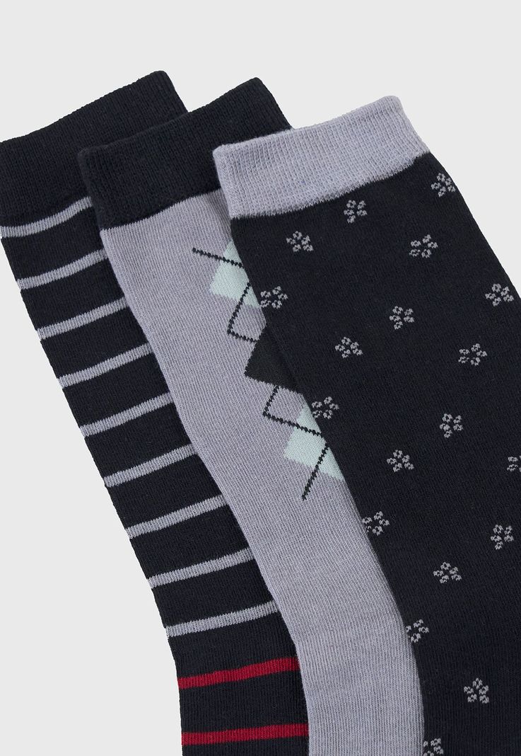 Calcetines Hombbre Tripack Mix Gris/Navy Corona-1