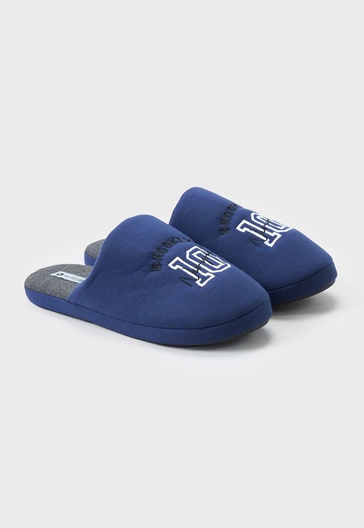 Pantuflas Hombre Print Azul Corona-0