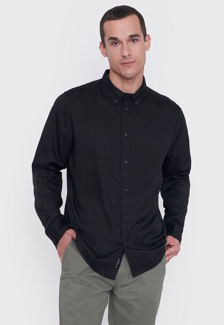 Camisa Hombre Liviana Negro Corona-0
