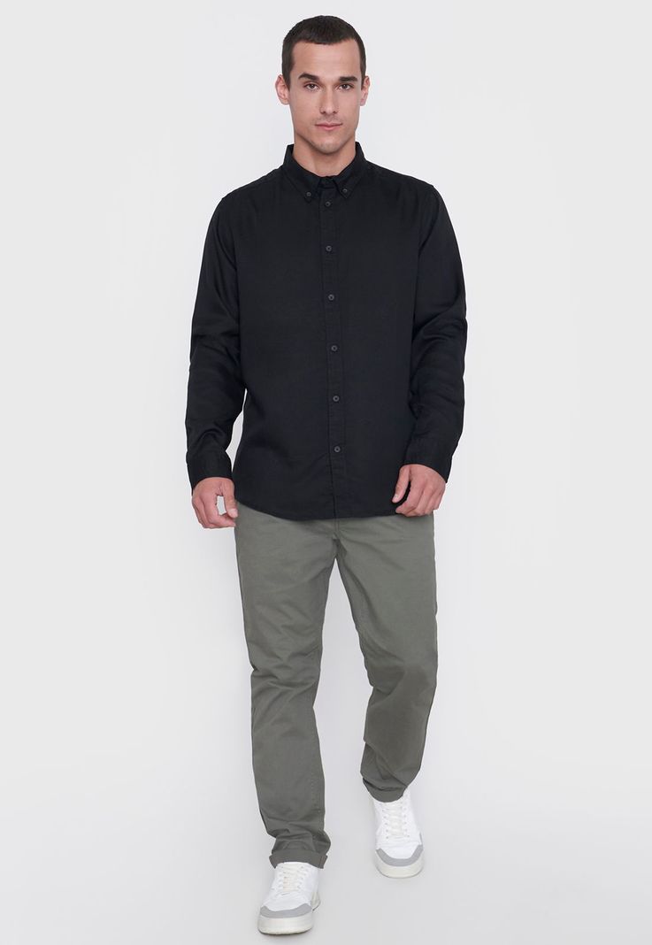 Camisa Hombre Liviana Negro Corona-3