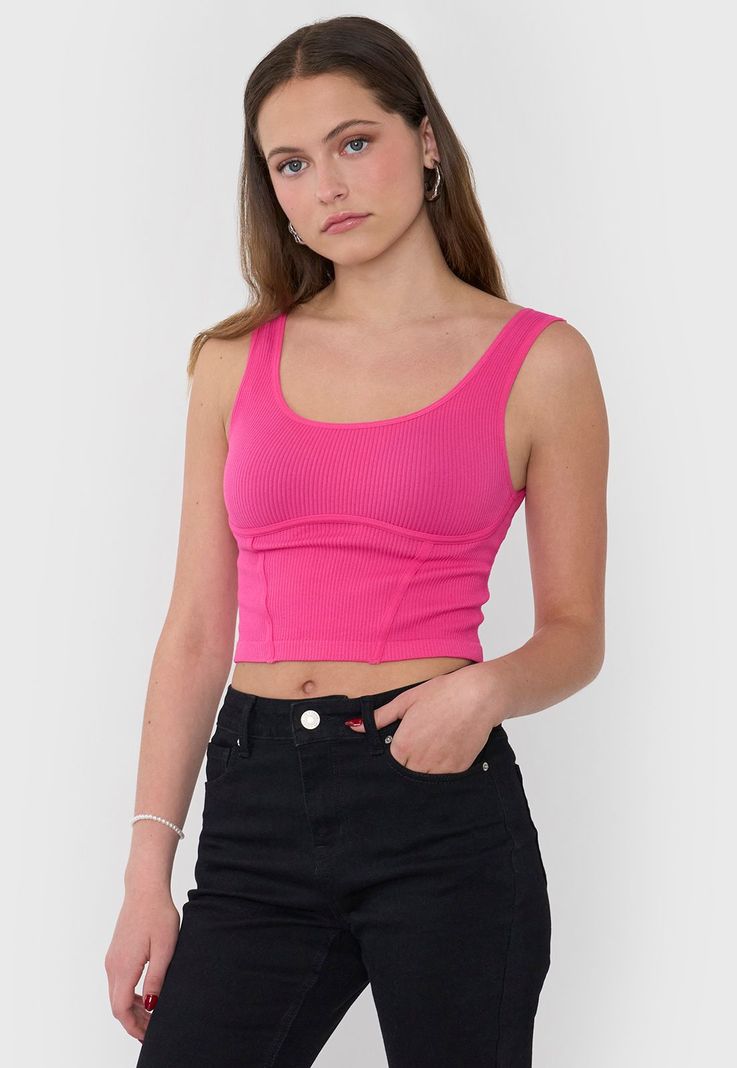 Peto Mujer Corsetero Seamless Fucsia Corona-0