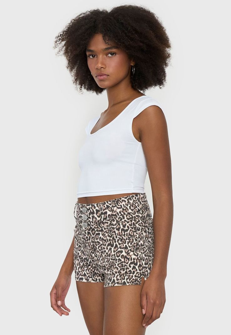 Short Mujer Full Animal Print Café Corona-3