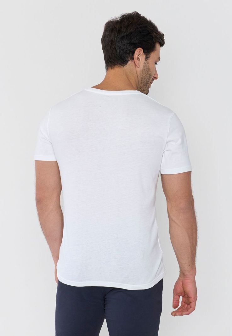 Polera Hombre V-Neck Color Blanco Corona-1