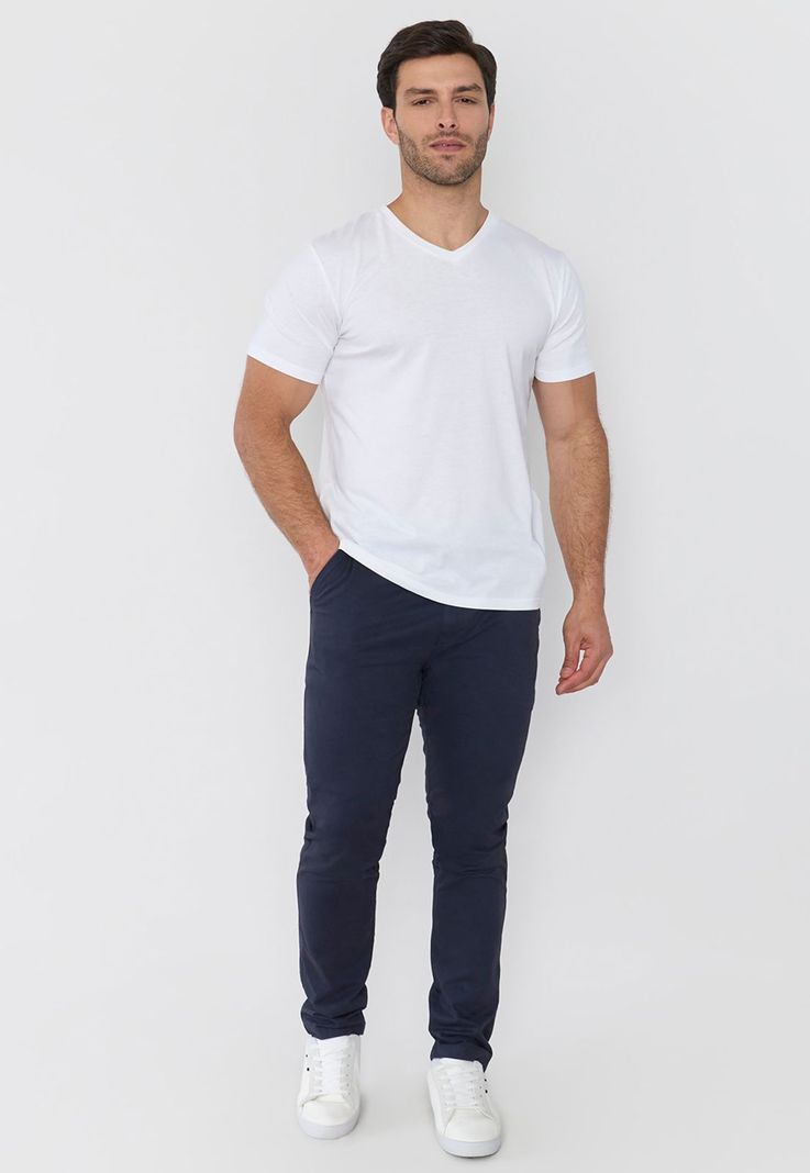 Polera Hombre V-Neck Color Blanco Corona-3