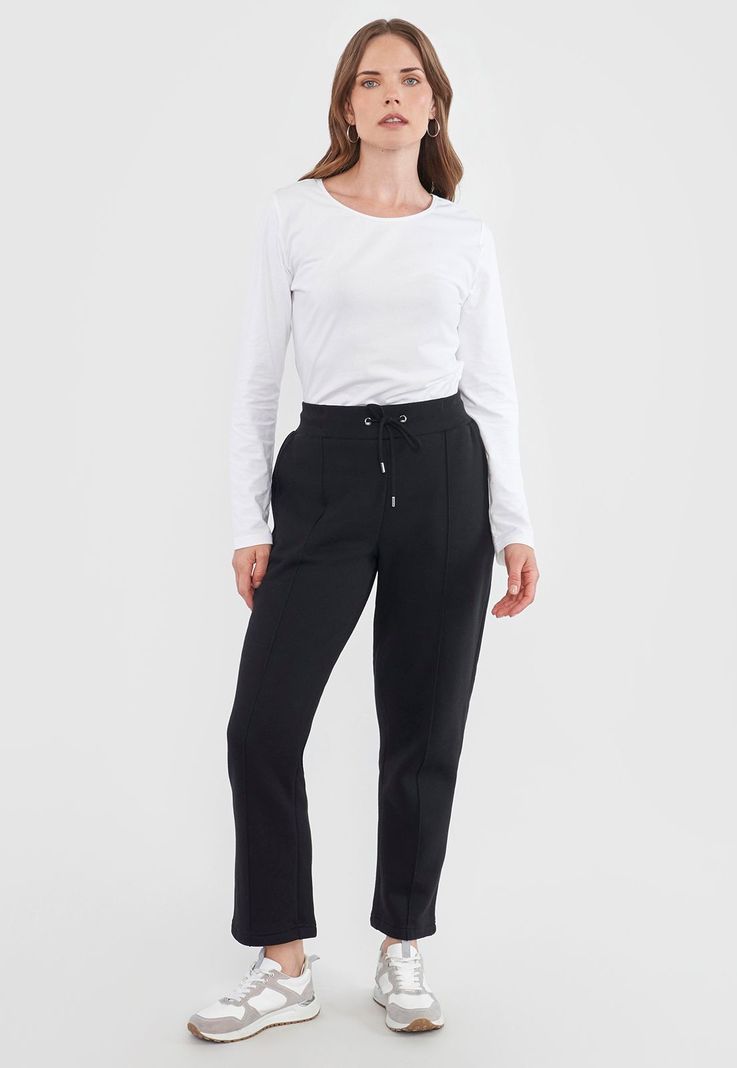 Pantalón Mujer Jogger Negro Liso Corona-0