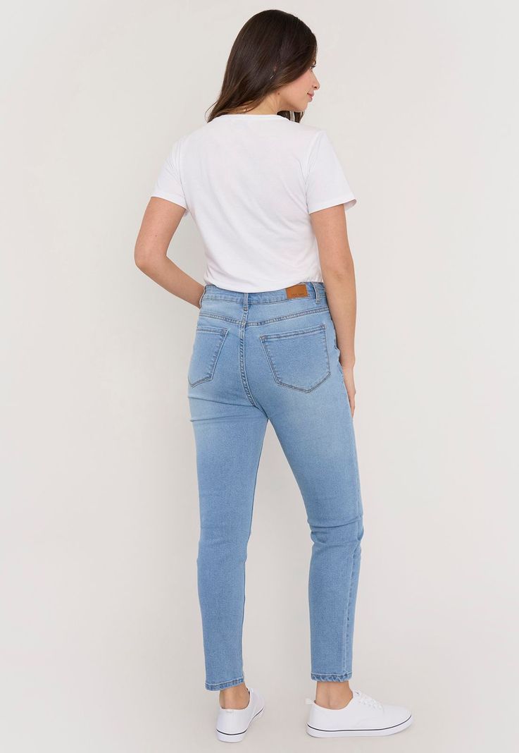 Jeans Mujer Skinny 1 Botón Azul Claro Corona-2