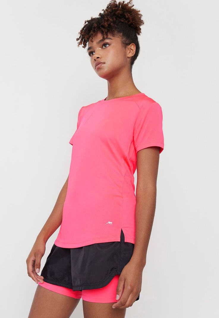 Polera Mujer Deportiva M/C Rosado Corona-0