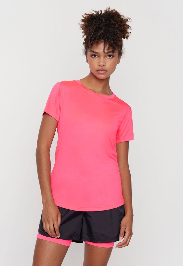 Polera Mujer Deportiva M/C Rosado Corona-1