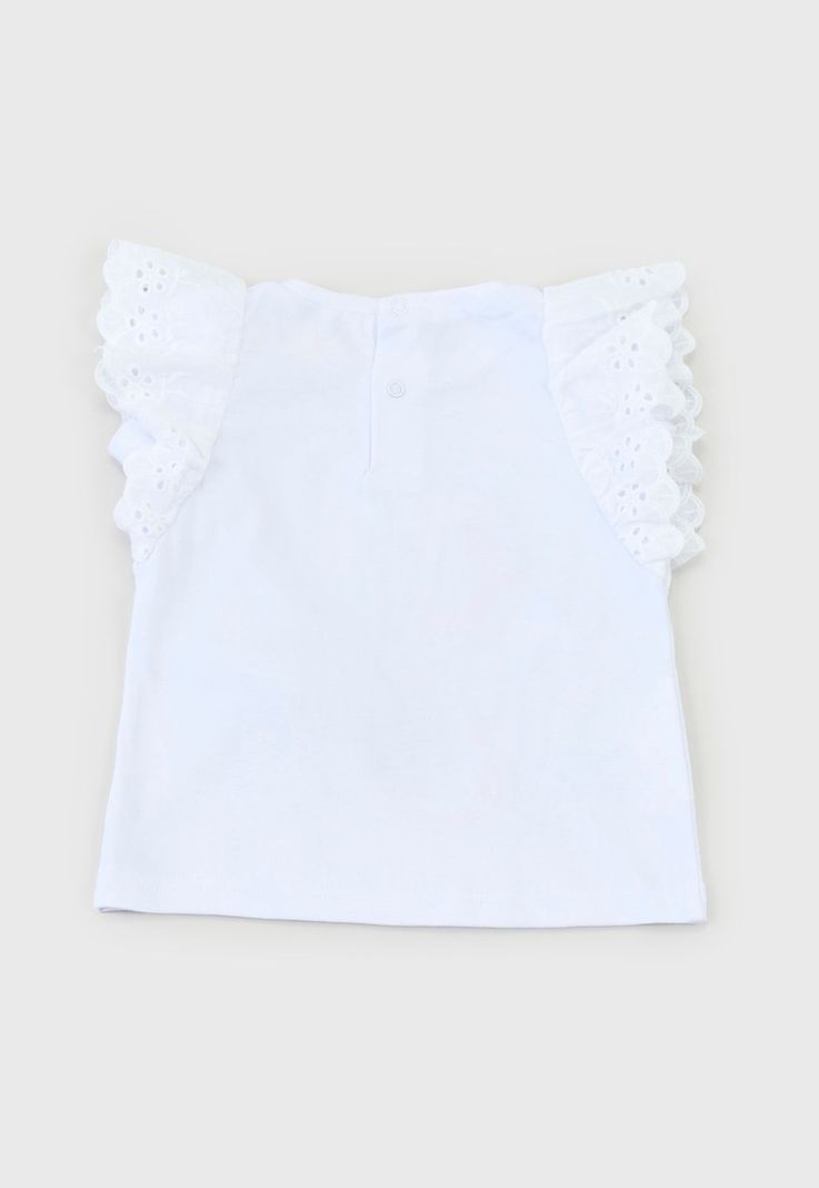 Polera Bebe Niña Interactiva Broderie Blanco Corona-1