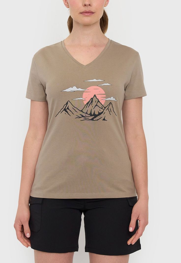Polera Outdoor Mujer Fun Taupe Corona-2