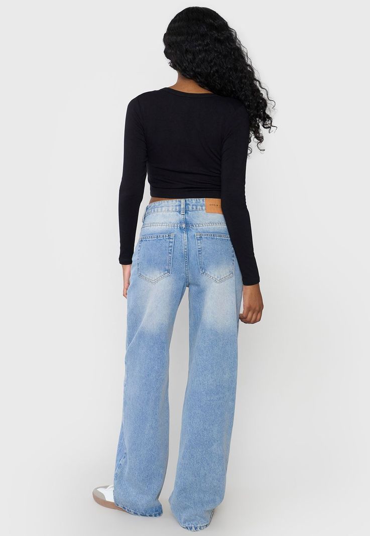 Jeans Mujer Wide Leg Fit Azul Claro Corona-2