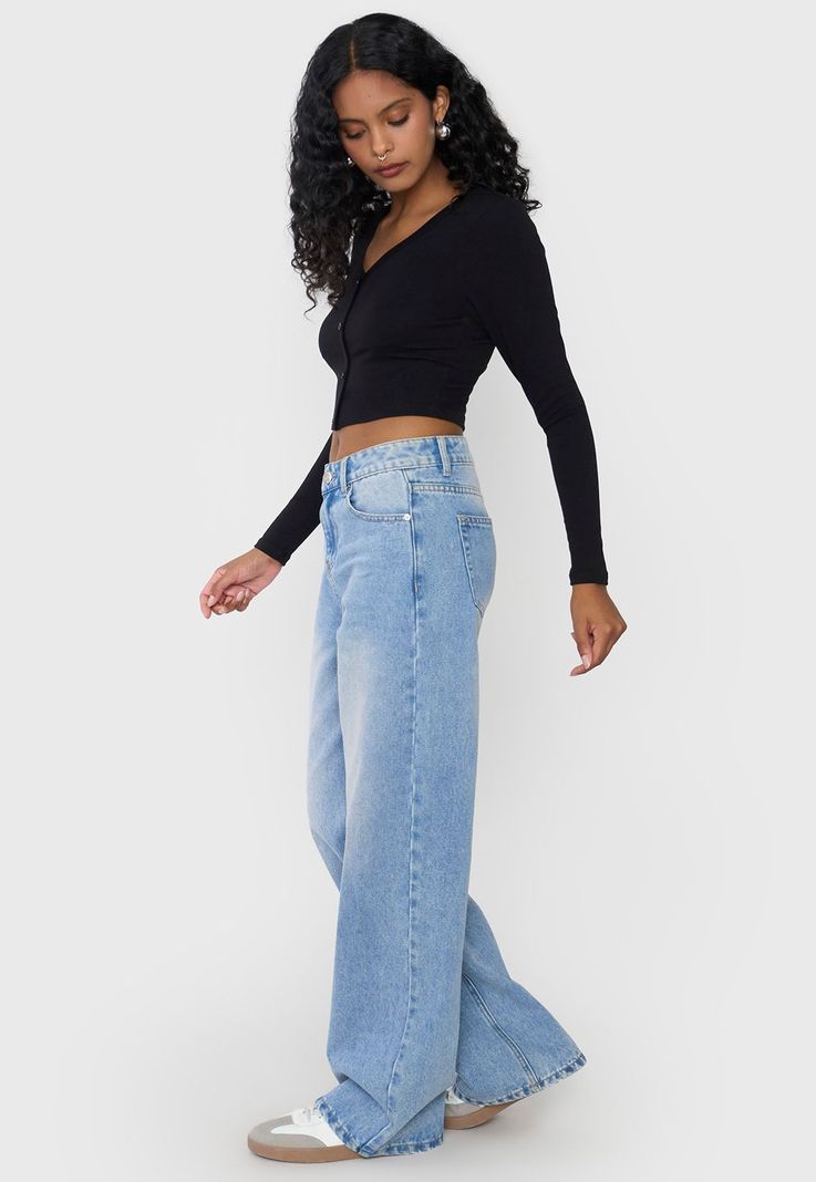Jeans Mujer Wide Leg Fit Azul Claro Corona-3