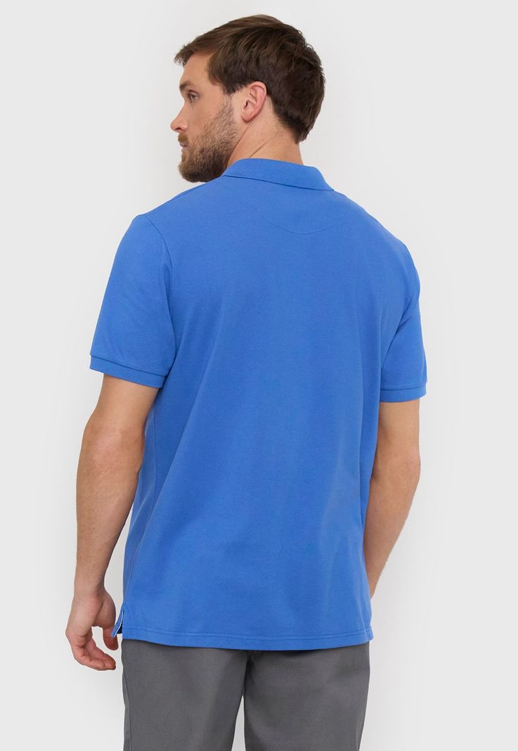 Polera Hombre Lisa Piqué Azul Corona-2