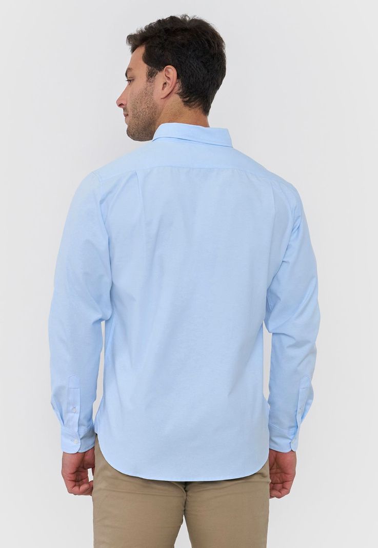 Camisa Hombre Oxford Color Celeste Corona-1