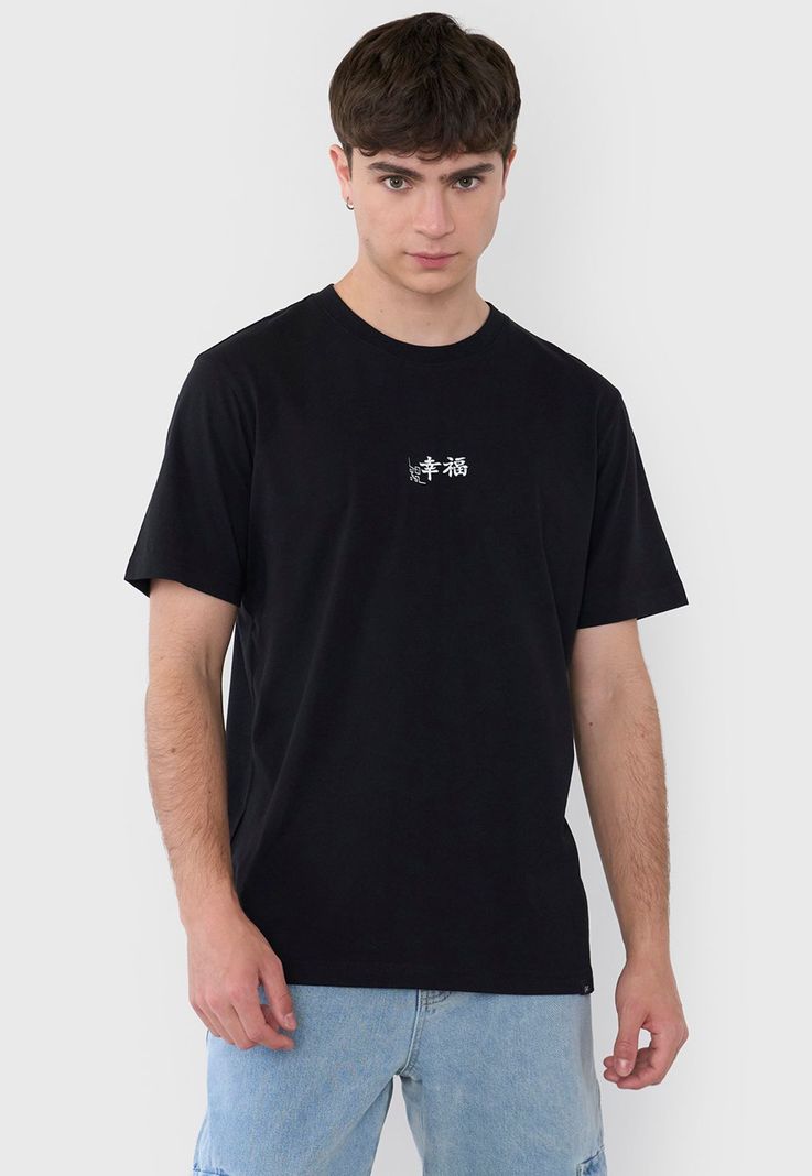 Polera Hombre Asiática Fun Color Negro Corona-0