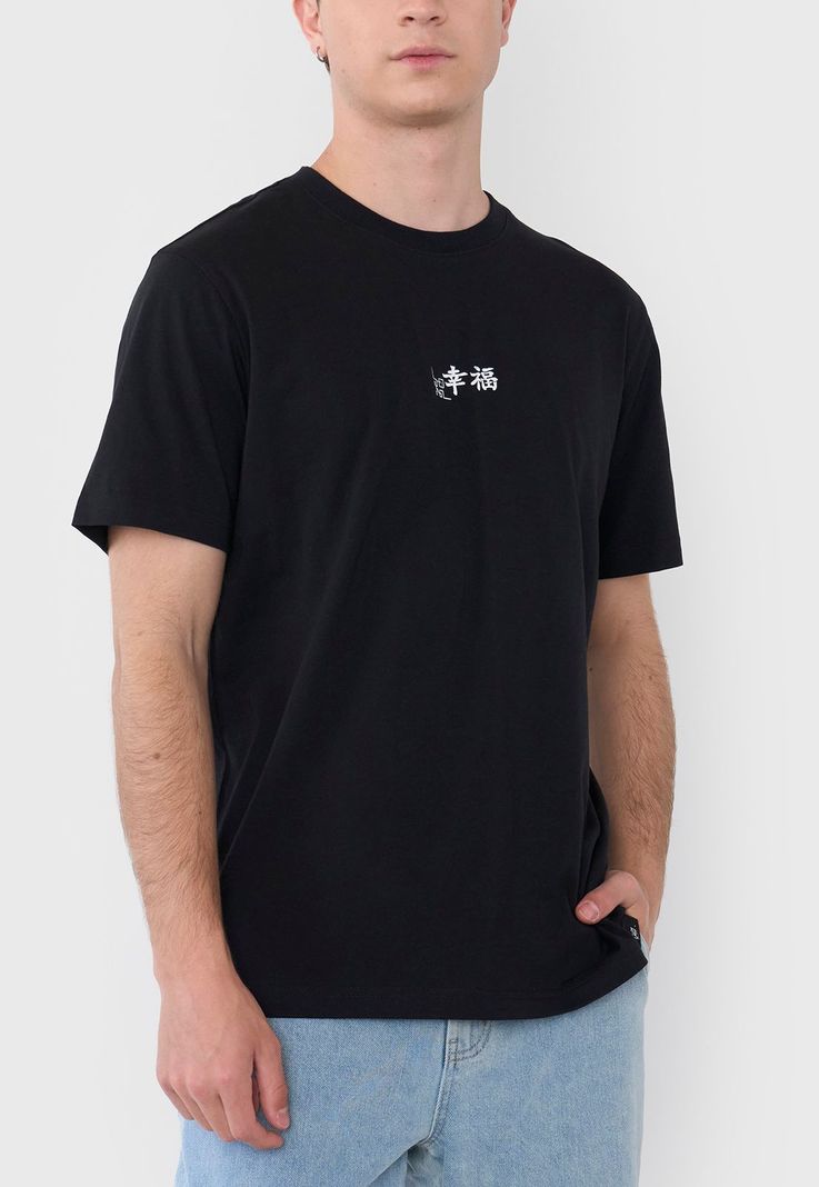 Polera Hombre Asiática Fun Color Negro Corona-2
