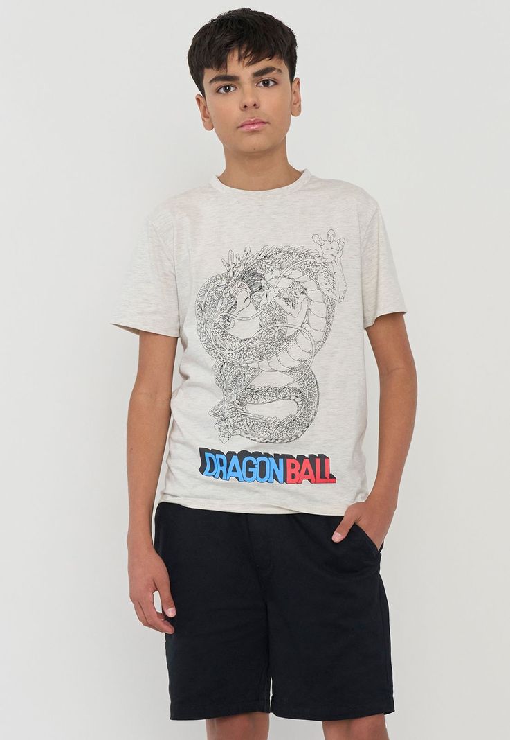 Polera Niño Teen Manga Corta Dragon Ball Gris Corona-0
