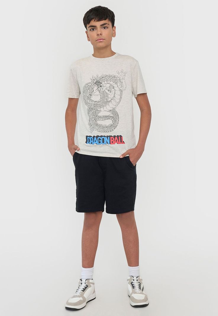 Polera Niño Teen Manga Corta Dragon Ball Gris Corona-3