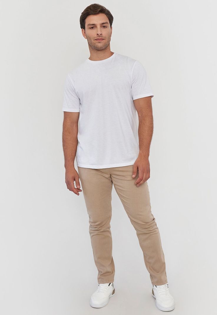 Pantalón Hombre Slim Fit Liso 5 Pocket Camel Corona-3