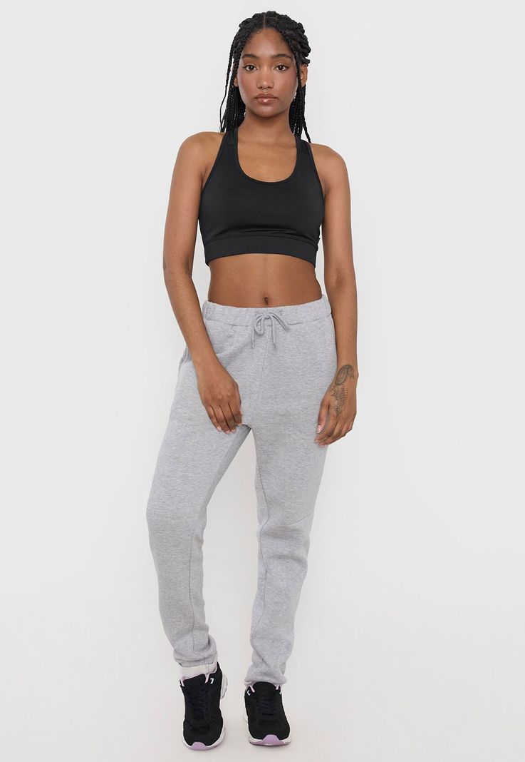 Buzo Mujer Deportivo Skinny Gris Liso Corona-0