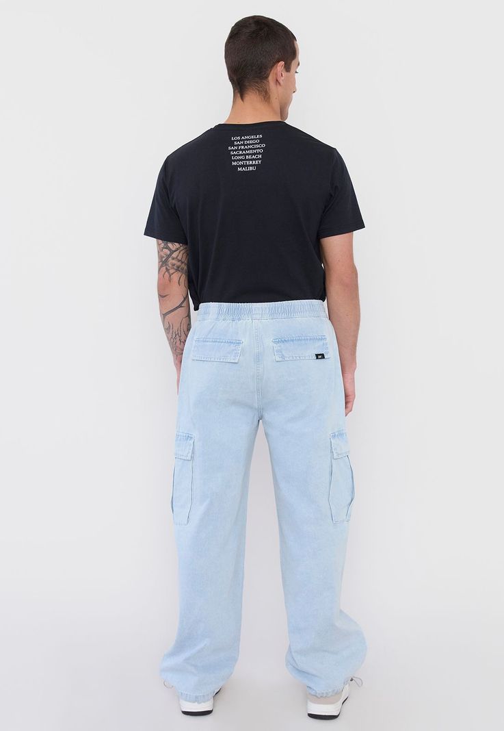 Jeans Hombre Parachute Fit Cargo Azul Claro Corona-2