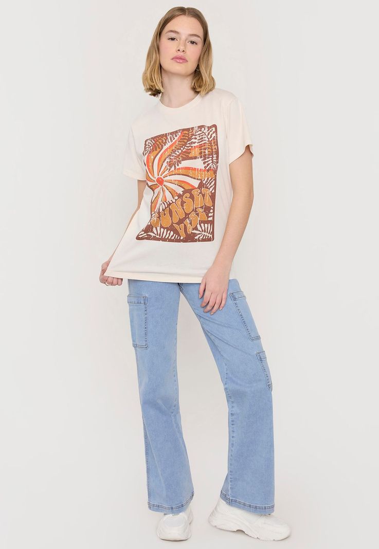Polera Fun Mujer Beige Oversize Corona-3