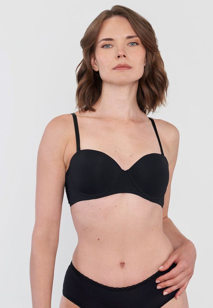 Sostén Mujer Strapless Negro Copa B Corona-0