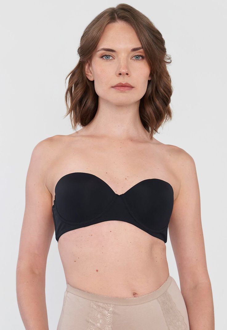 Sostén Mujer Strapless Negro Copa B Corona-2